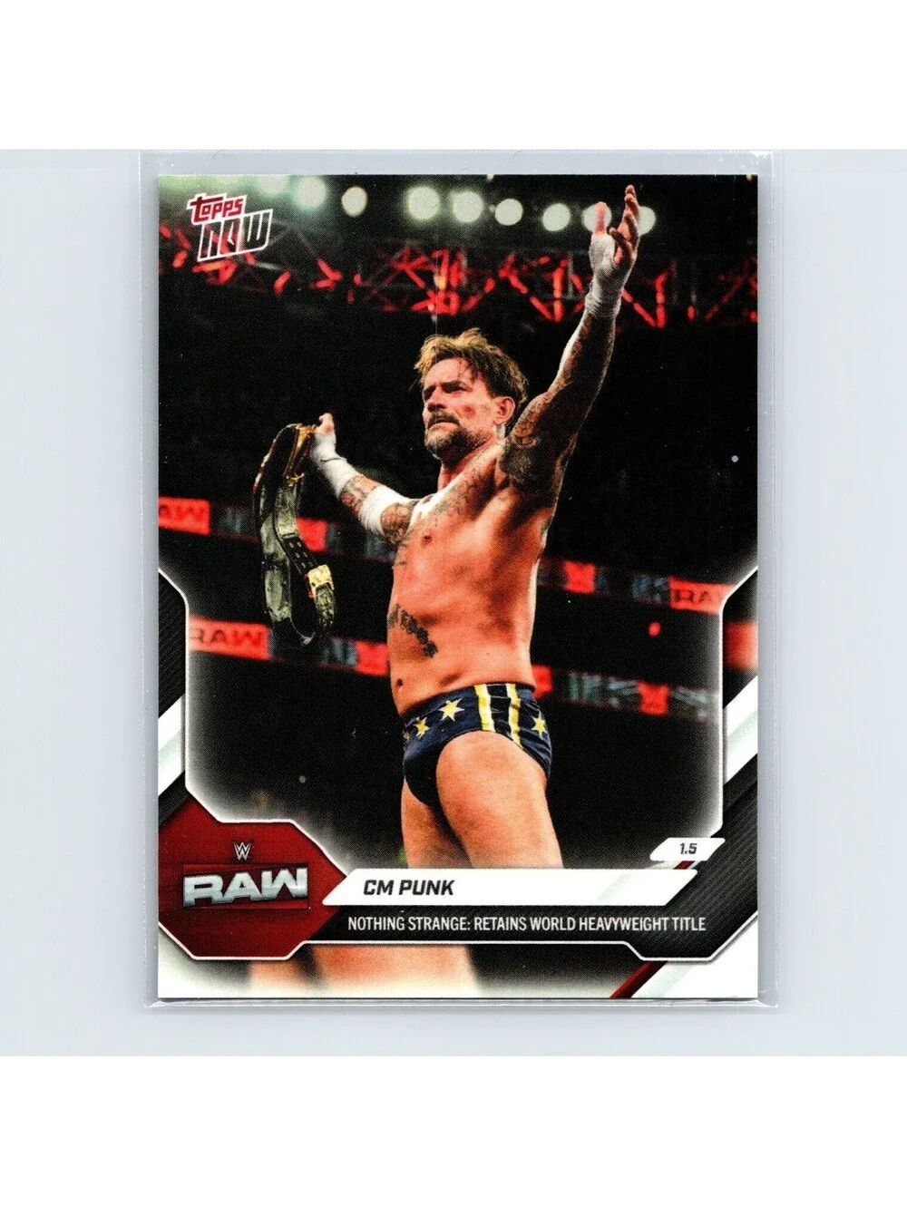 2026 Topps Now WWE - CM Punk #6 - Nothing Strange: Retains World Title